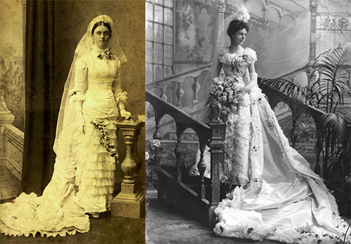 Victorian wedding dresses - rare photos