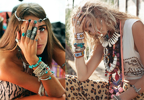 Variety of boho jewelry