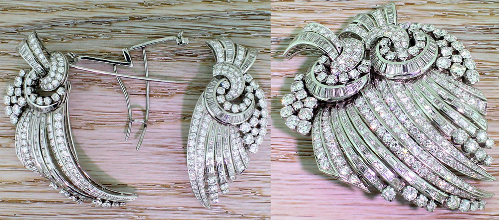 Art Deco brooch and earrings