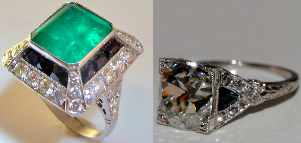 Rings with precious stones