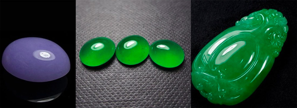 Jadeite stone of different colors