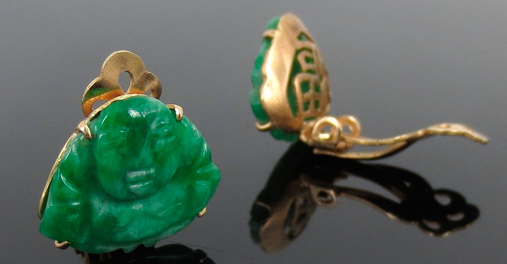 Jadeite stone - earrings