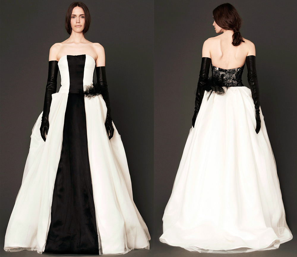 Black and white wedding dress Vera Wong