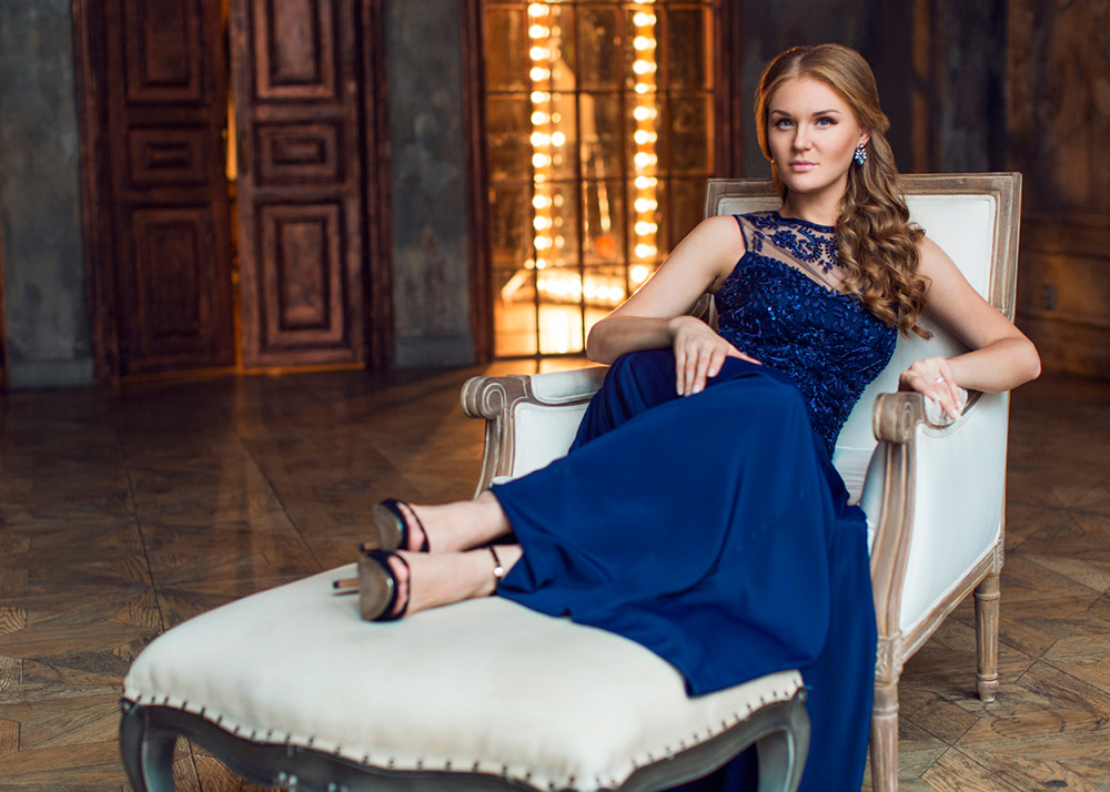 Blue evening dress