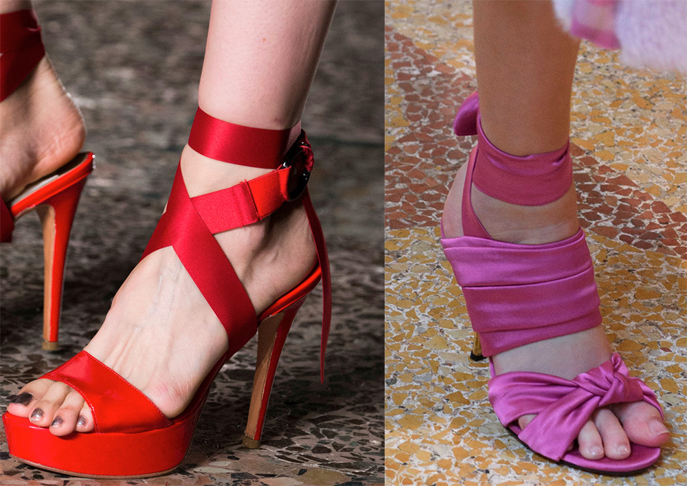 Fashionable shoes with ribbons