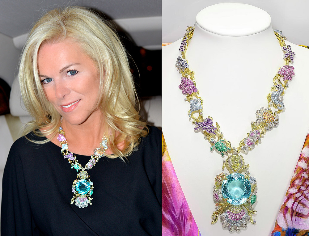 Luxurious decoration with paraiba