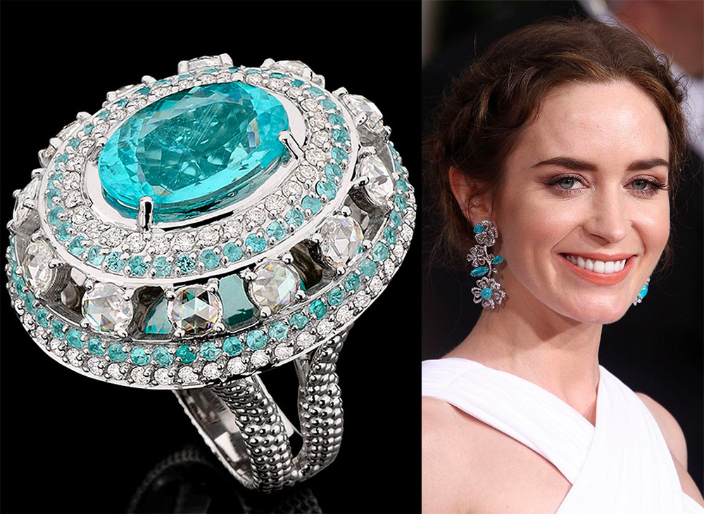 Luxurious decoration with paraiba