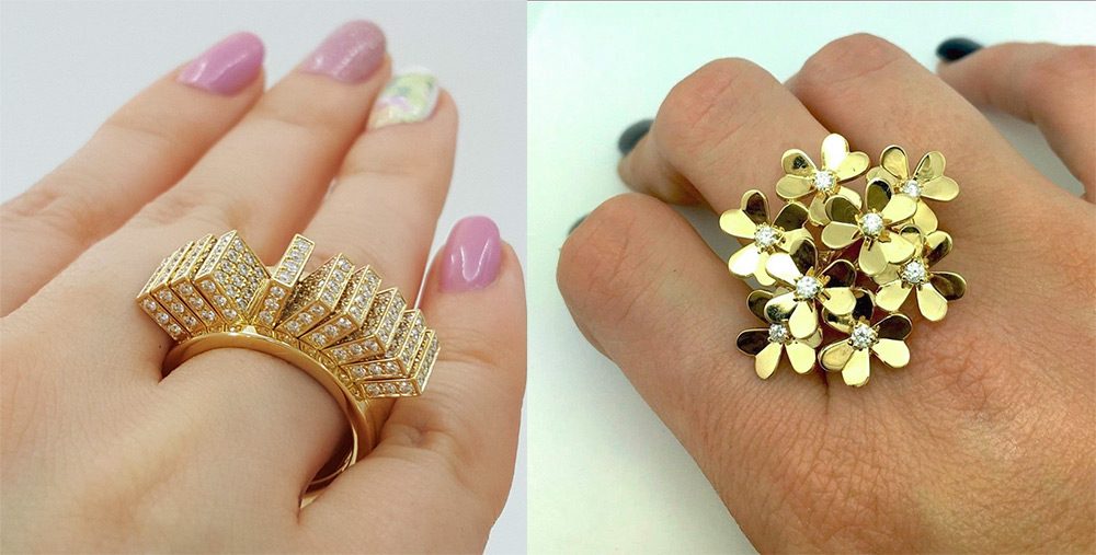 Yellow gold rings