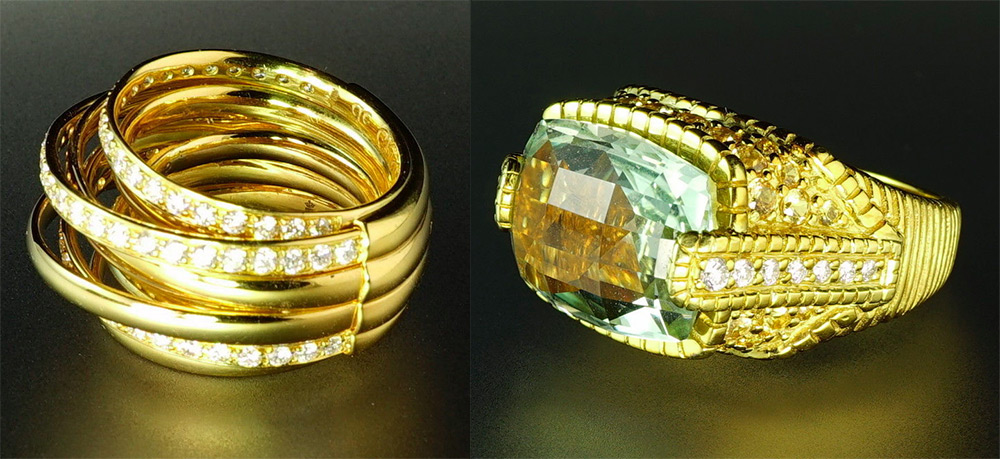 Yellow gold rings