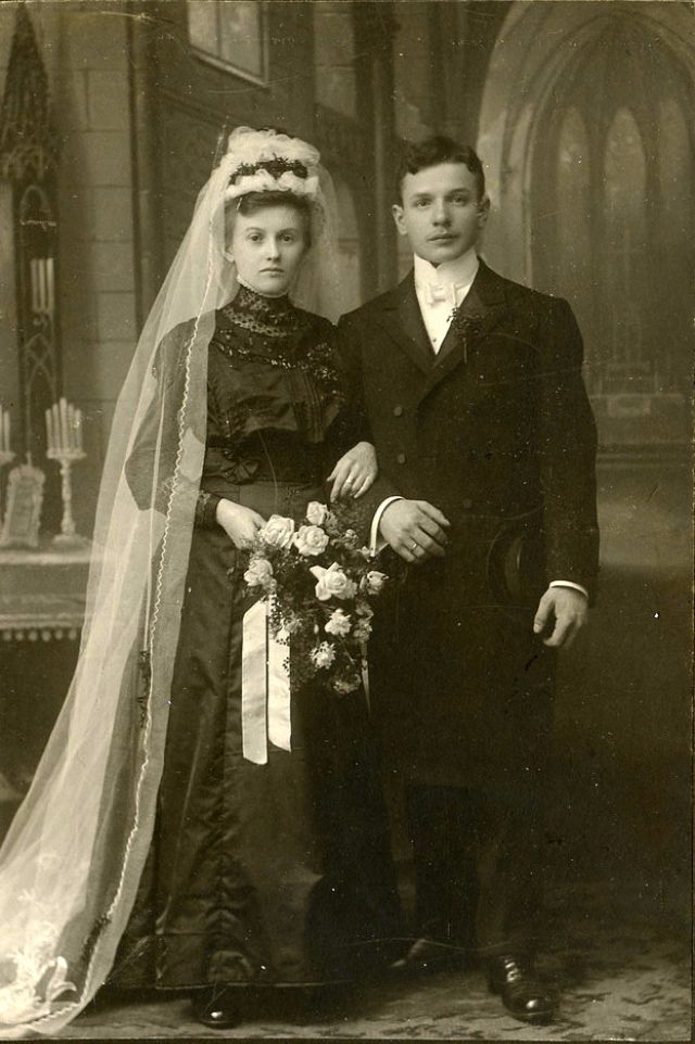 Victorian black wedding dress