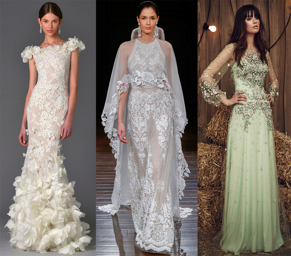 Wedding dresses with flowers