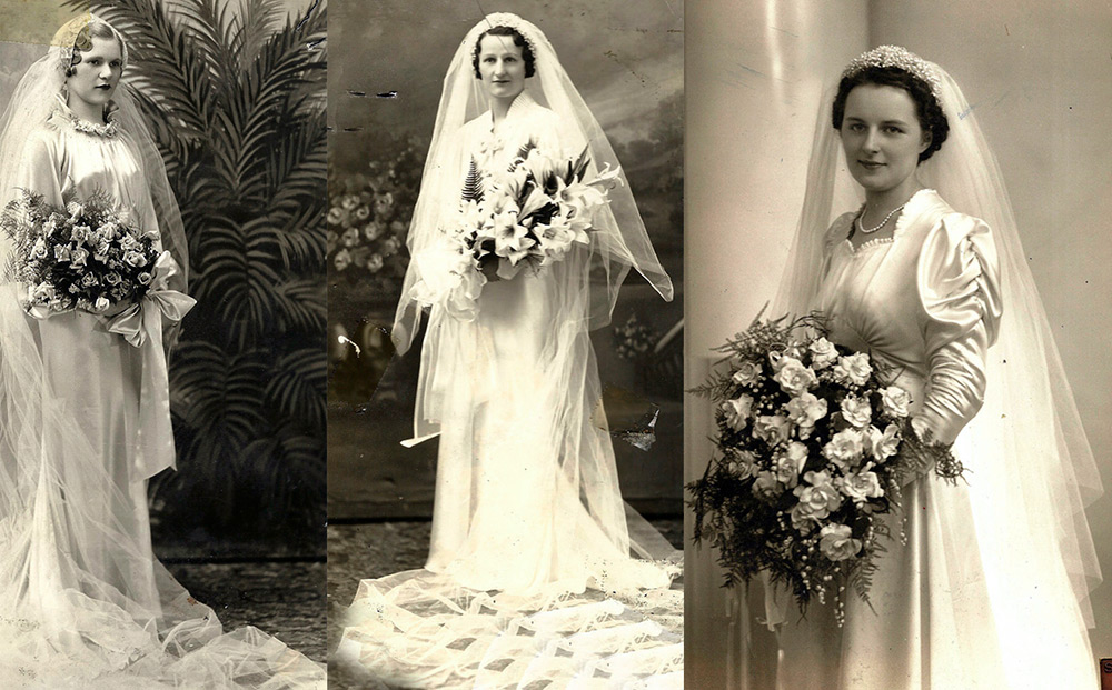 1930s wedding dresses and brides