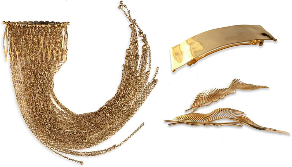 Gold hair jewelry