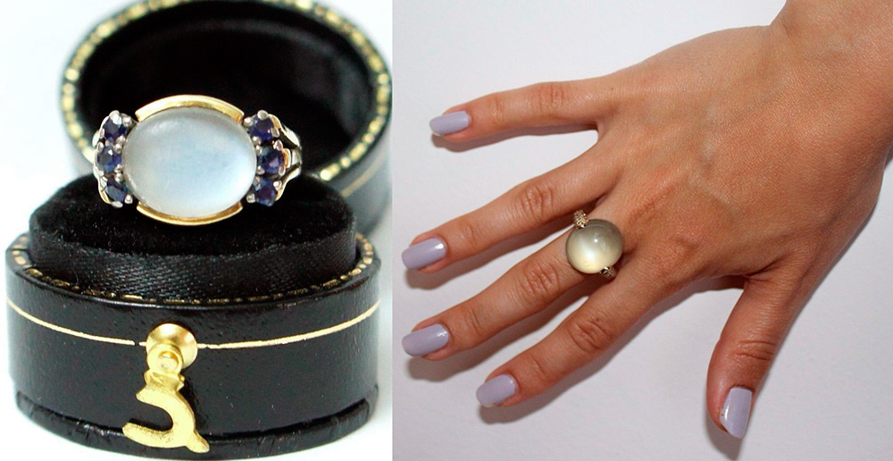 Moonstone rings