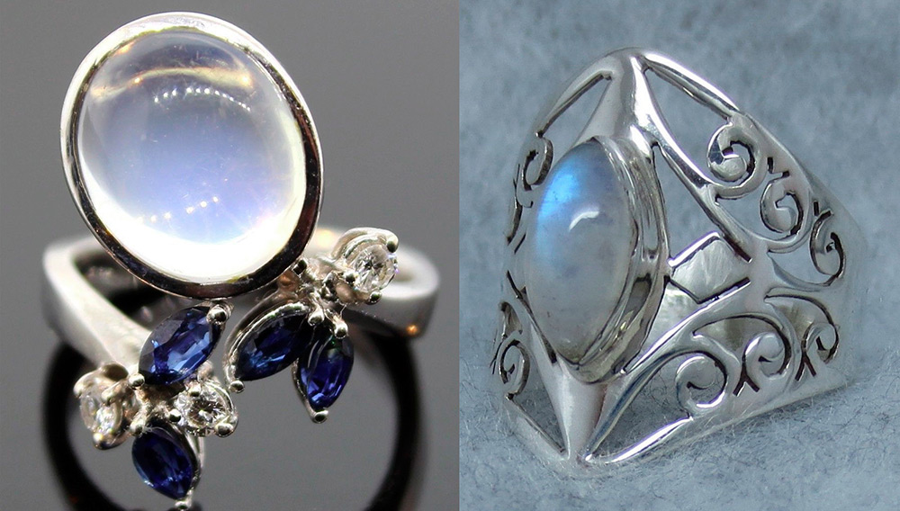 Moonstone rings