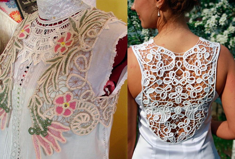 Romanian lace for clothing decoration