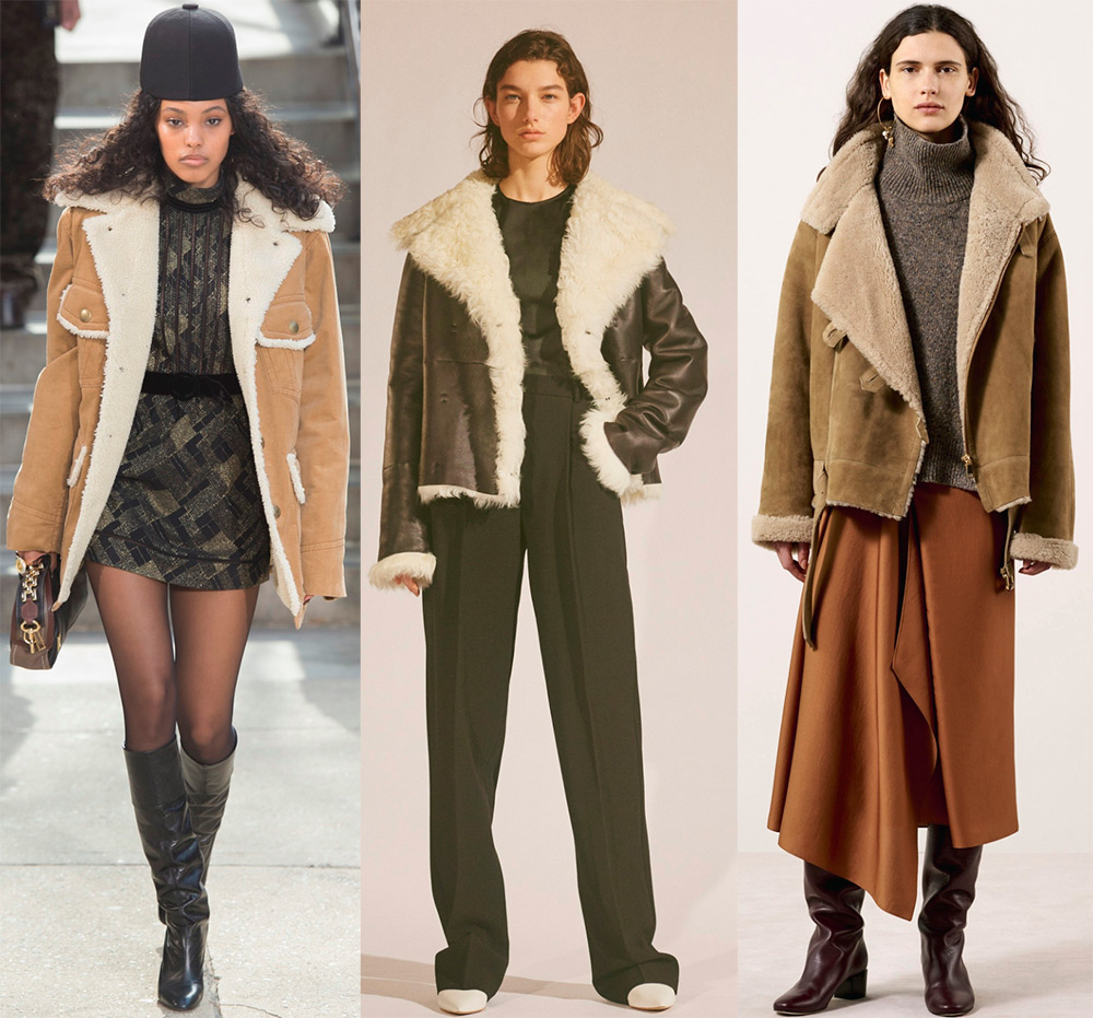 Women's sheepskin coats for the winter