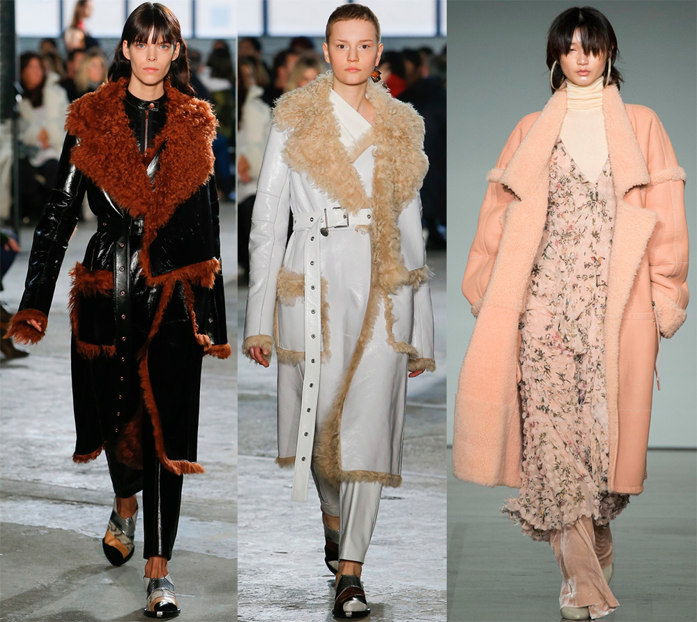 Long winter sheepskin coats