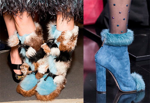 Boots with fur and other fur shoes of the cold season