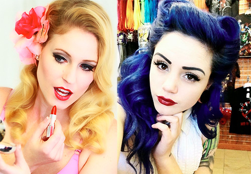 Pin-up style in clothes and makeup - image photos