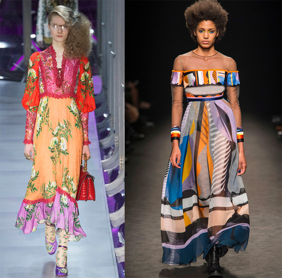 Bright colored patchwork dresses