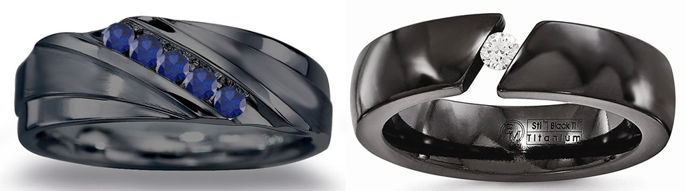 Black ring with stone