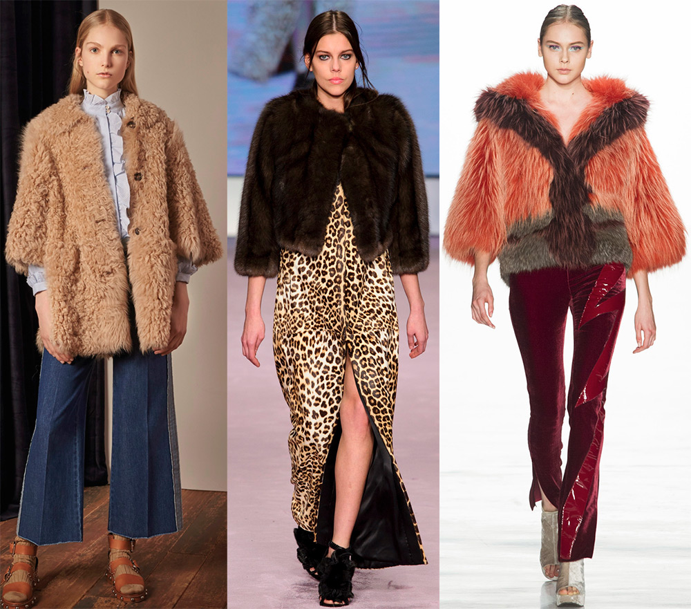 Fur coats with short sleeves