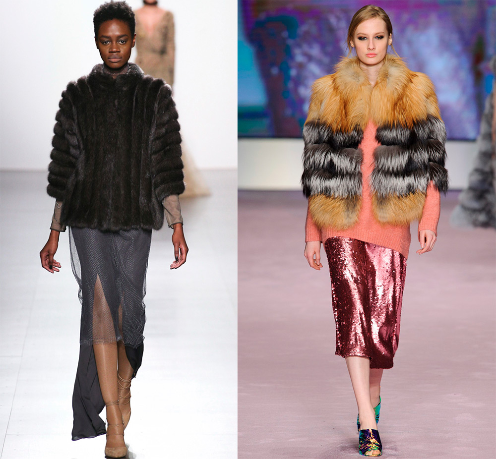 Fur coats with short sleeves