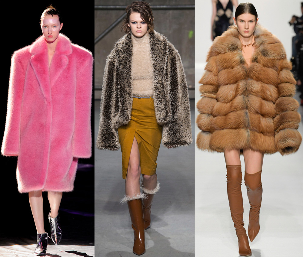 long sleeved fur coats