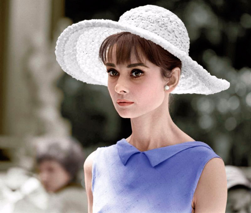 31 Audrey Hepburn's hat in color photographs