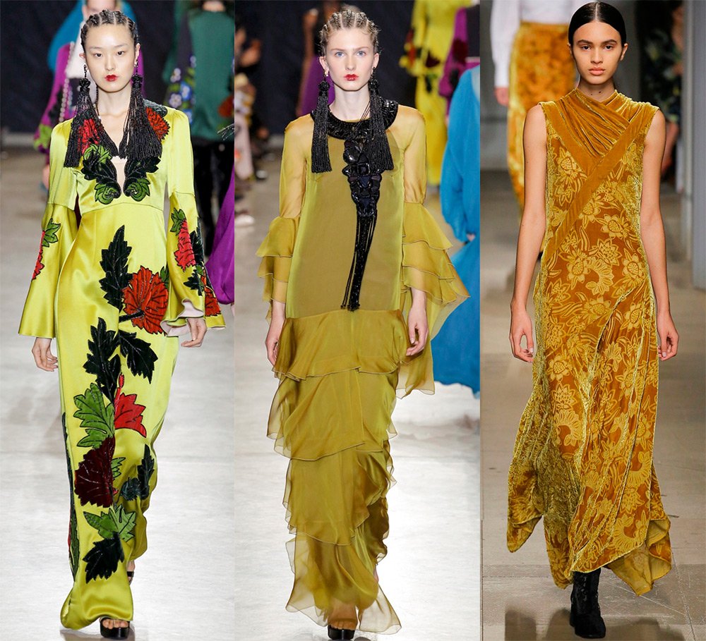 Long yellow dresses for New Year