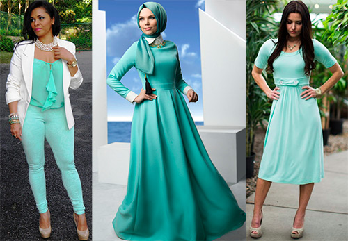 Mint color - combination with other colors in clothes