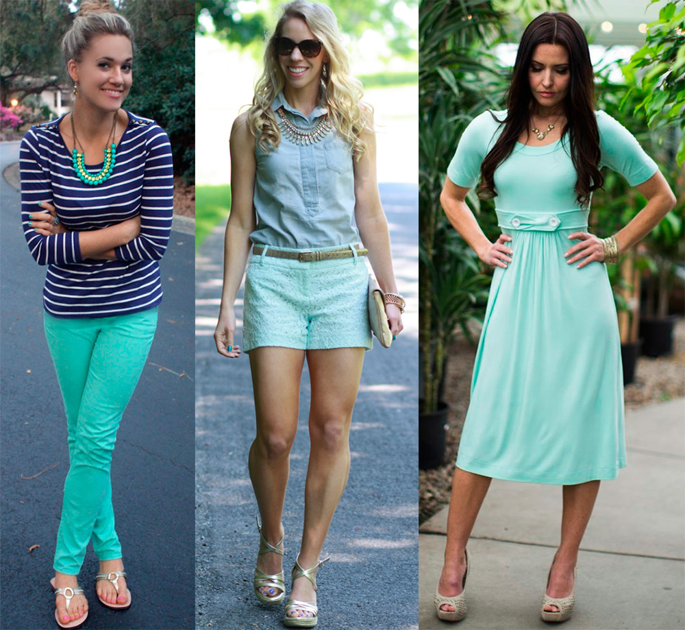 Mint color in clothes