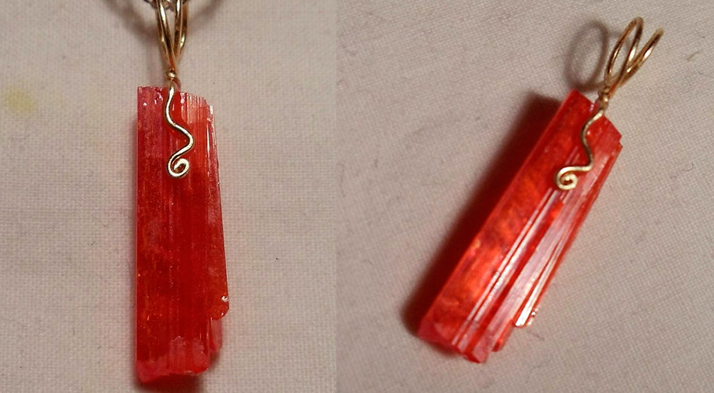 Crocoite pendants