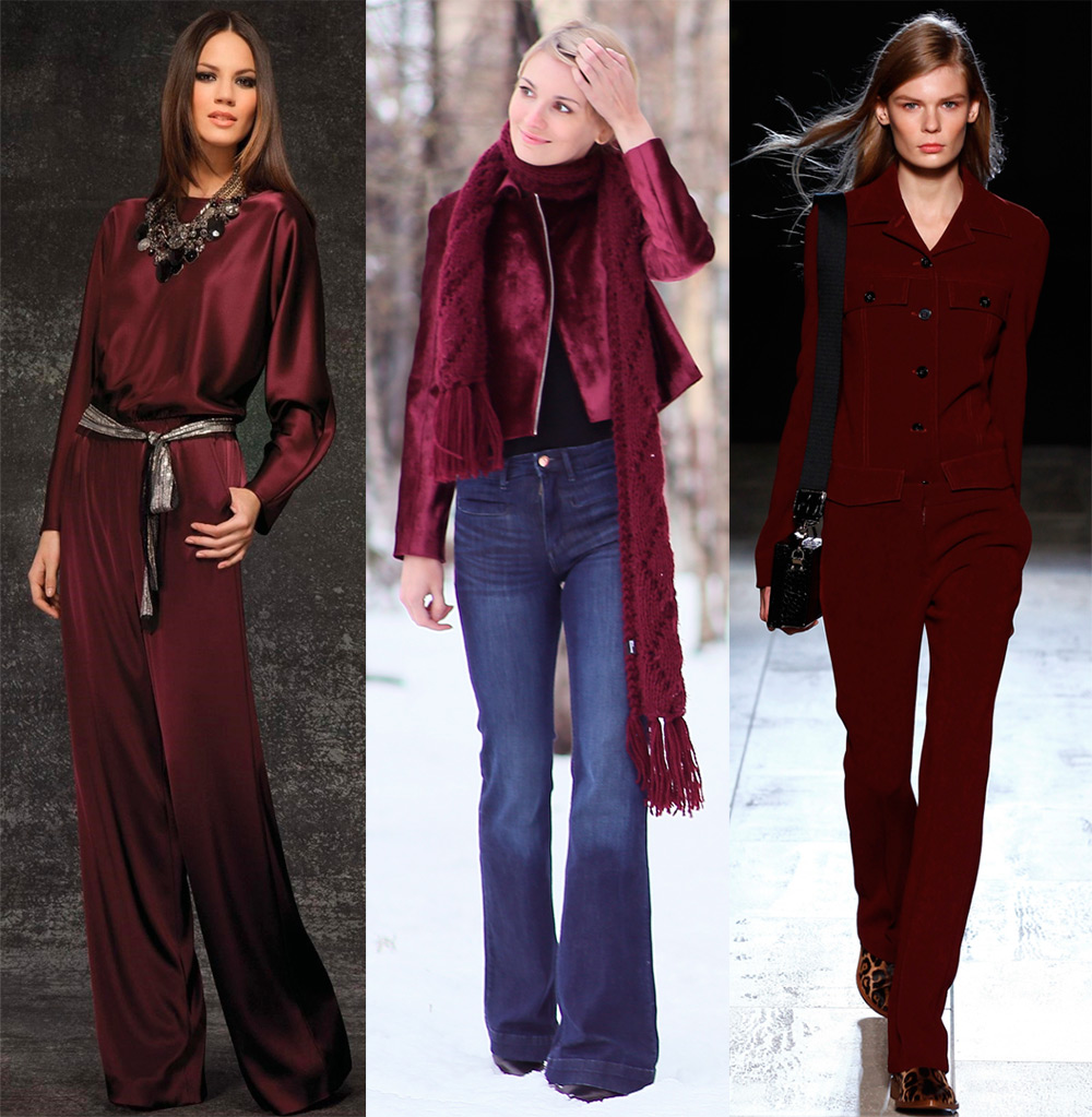 Marsala color in clothes