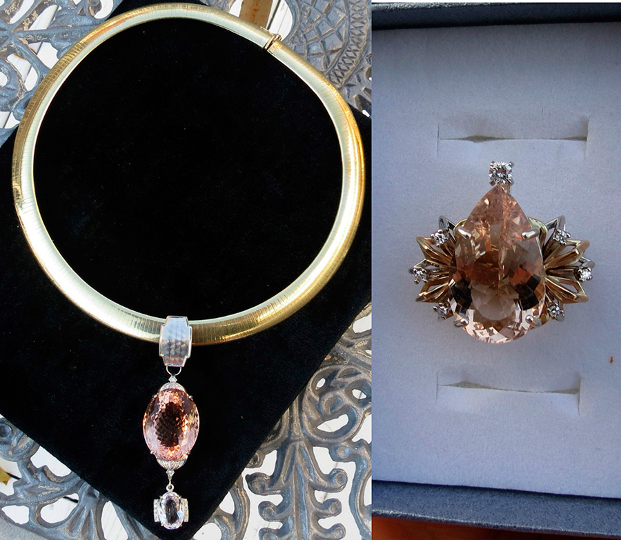 Morganite necklace and pendant