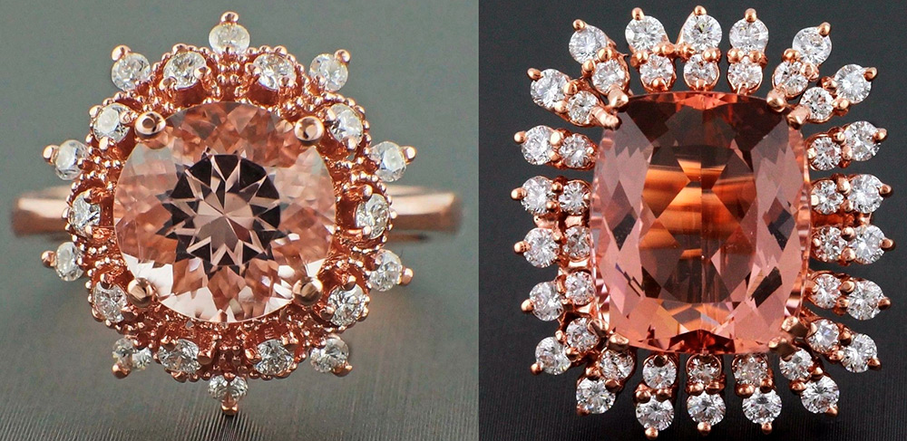 Morganite rings