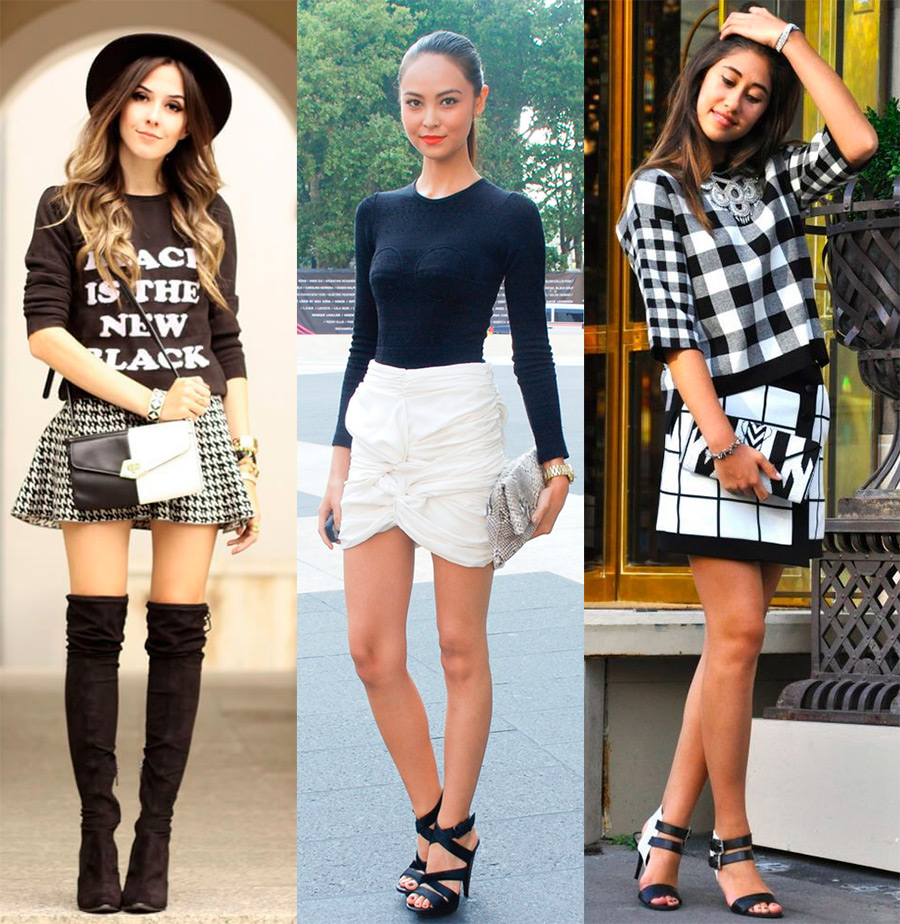 Black and white looks for girls