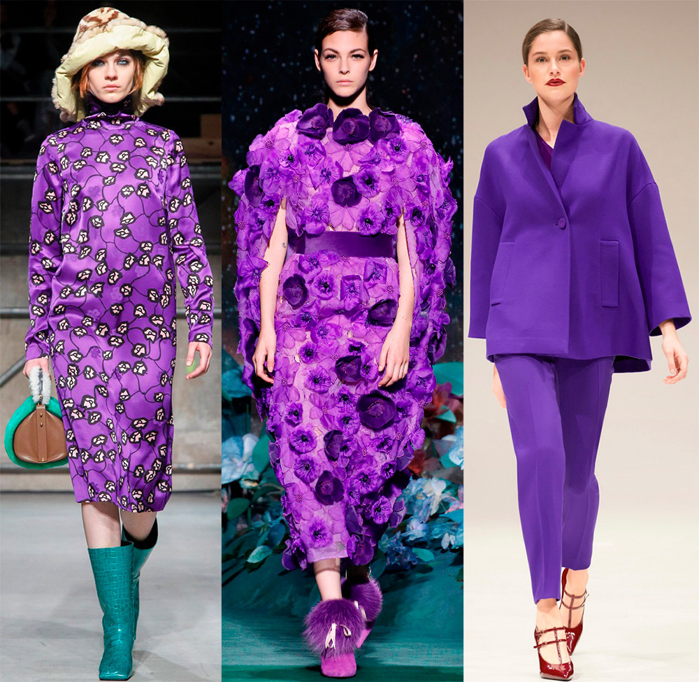 Couleur pourpre dans les vêtements