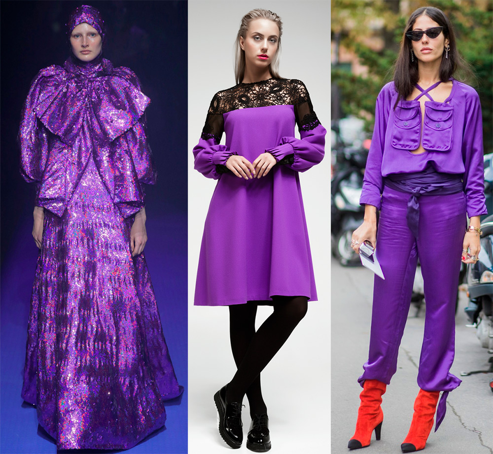 Couleur pourpre dans les vêtements