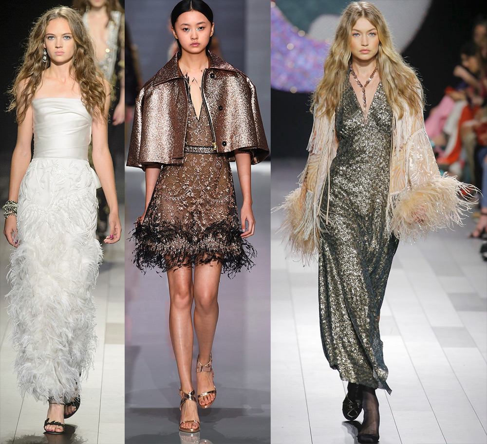 women's clothing in feathers