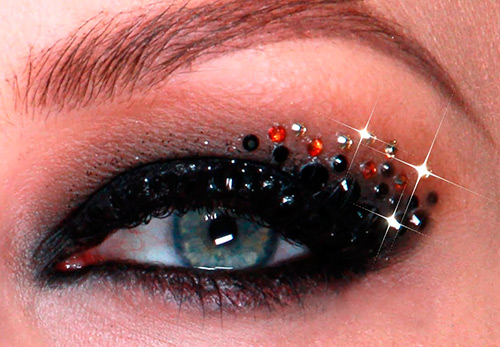 Makeup ideas with rhinestones and sequins