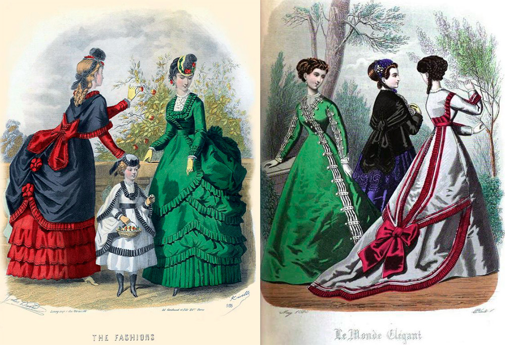 Fashionable dresses 1869