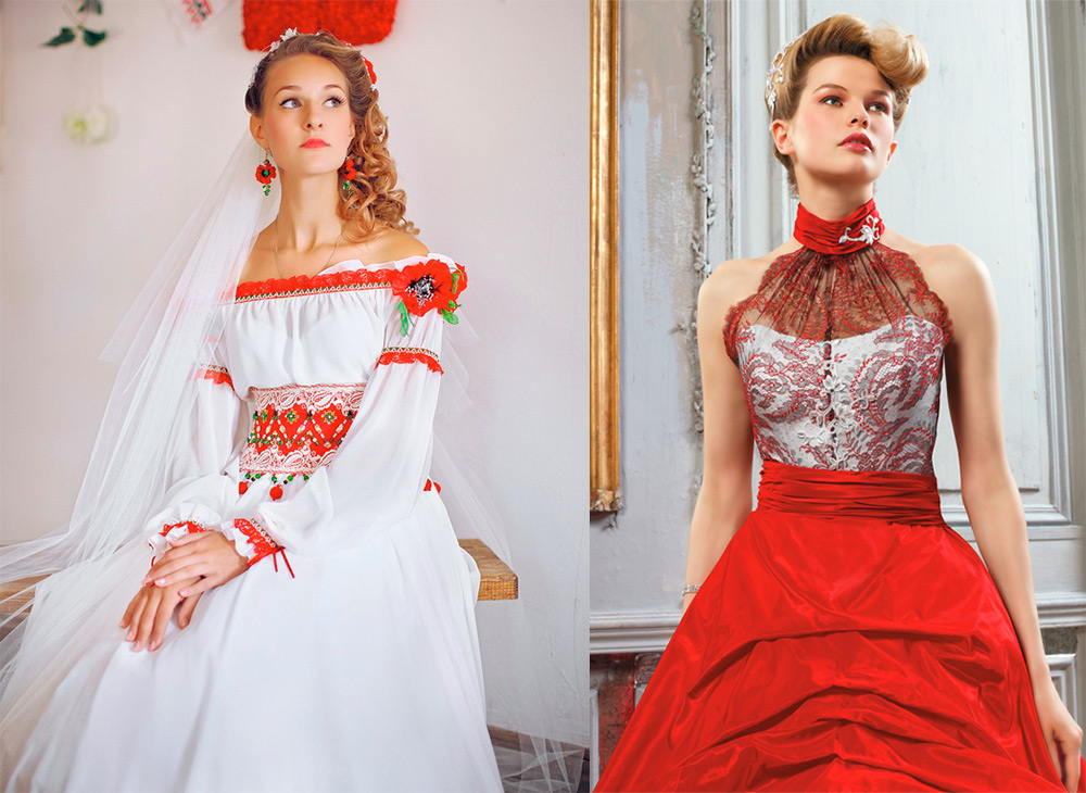 Wedding dresses in Russian style