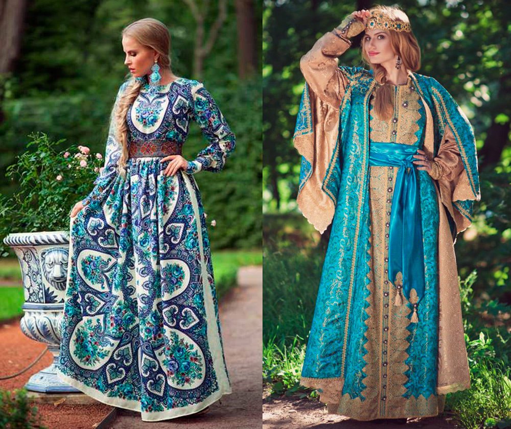 Wedding dresses in Russian style