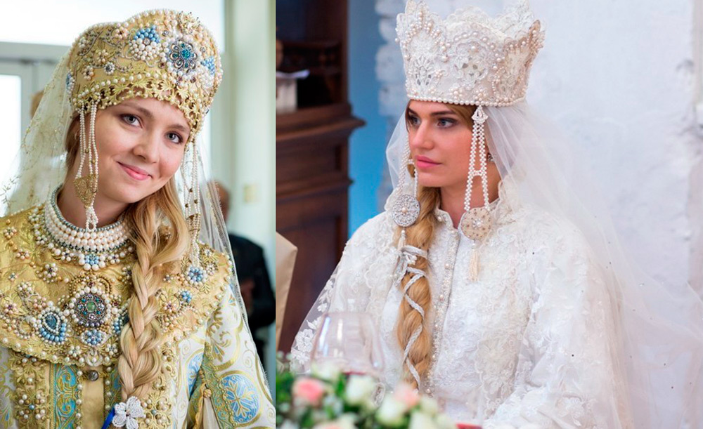 Wedding dresses in Russian style