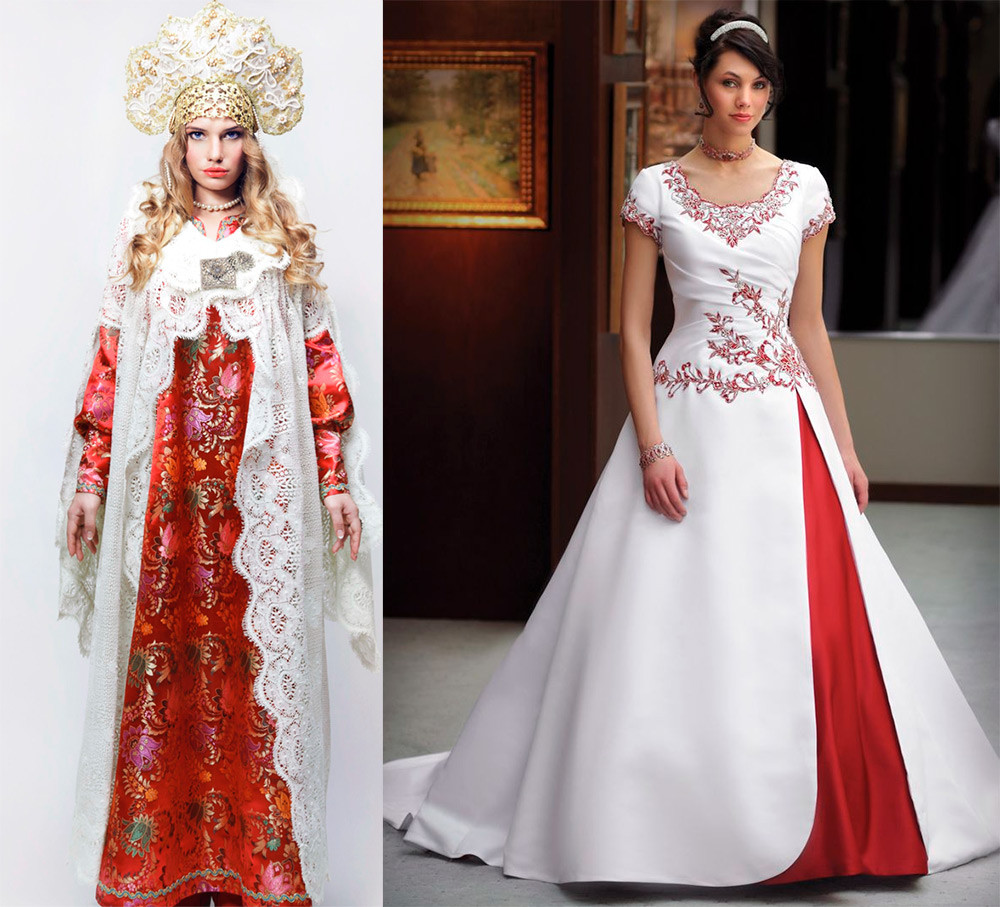 Wedding dresses in Russian style