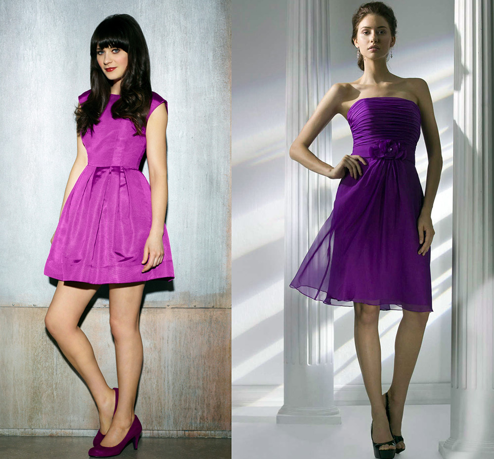 Short purple dresses