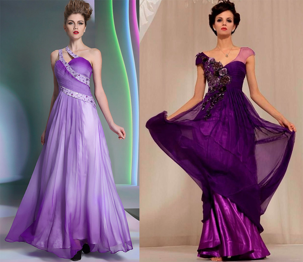 Purple wedding dress