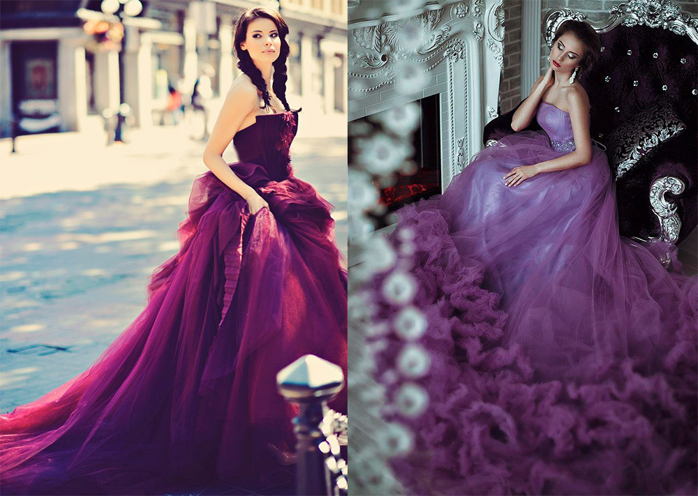 Purple wedding dress